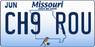 MO license plate CH9R0U