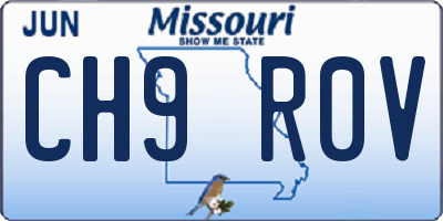 MO license plate CH9R0V