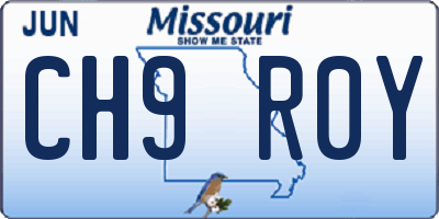 MO license plate CH9R0Y