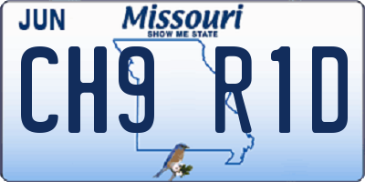 MO license plate CH9R1D