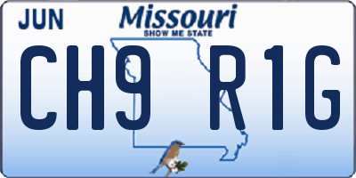 MO license plate CH9R1G