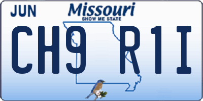 MO license plate CH9R1I