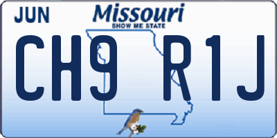 MO license plate CH9R1J