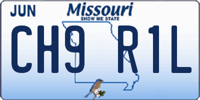 MO license plate CH9R1L