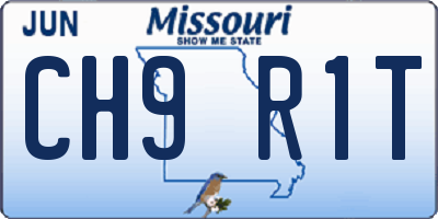 MO license plate CH9R1T