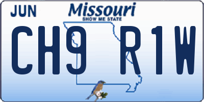 MO license plate CH9R1W