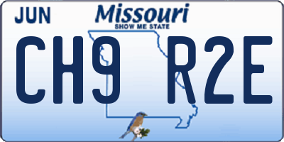 MO license plate CH9R2E