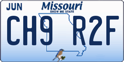 MO license plate CH9R2F
