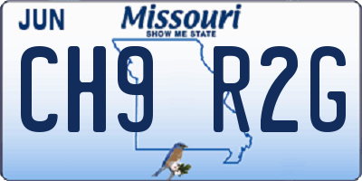 MO license plate CH9R2G