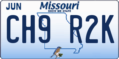 MO license plate CH9R2K