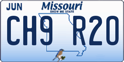MO license plate CH9R2O
