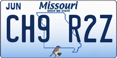 MO license plate CH9R2Z