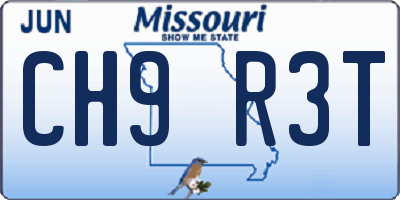 MO license plate CH9R3T