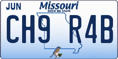 MO license plate CH9R4B