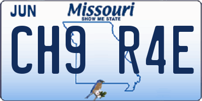 MO license plate CH9R4E