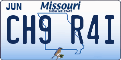 MO license plate CH9R4I