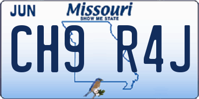 MO license plate CH9R4J