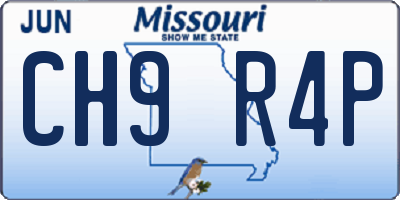 MO license plate CH9R4P