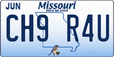 MO license plate CH9R4U