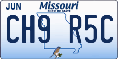 MO license plate CH9R5C