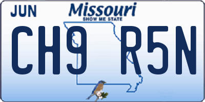 MO license plate CH9R5N