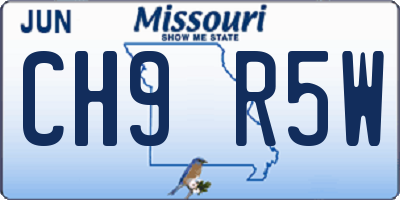 MO license plate CH9R5W