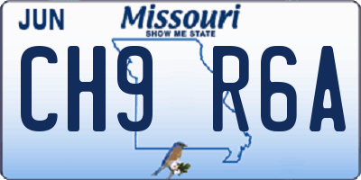 MO license plate CH9R6A
