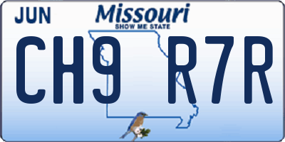MO license plate CH9R7R