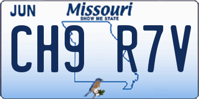 MO license plate CH9R7V