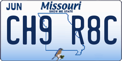 MO license plate CH9R8C