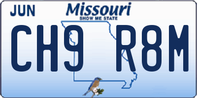 MO license plate CH9R8M