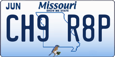 MO license plate CH9R8P