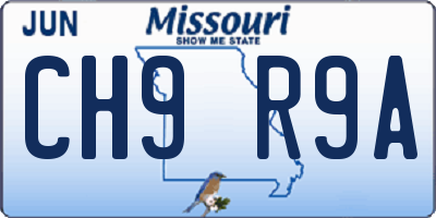 MO license plate CH9R9A