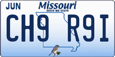 MO license plate CH9R9I