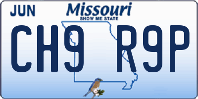 MO license plate CH9R9P