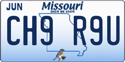 MO license plate CH9R9U