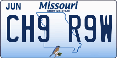 MO license plate CH9R9W