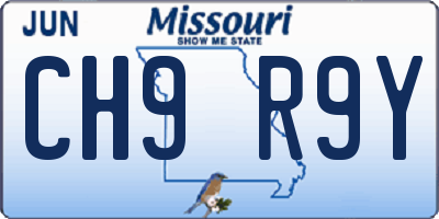 MO license plate CH9R9Y