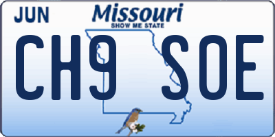 MO license plate CH9S0E