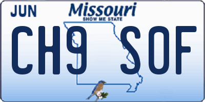 MO license plate CH9S0F