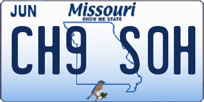 MO license plate CH9S0H