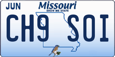 MO license plate CH9S0I