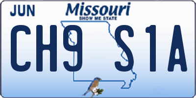 MO license plate CH9S1A