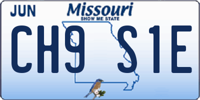 MO license plate CH9S1E