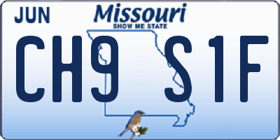 MO license plate CH9S1F
