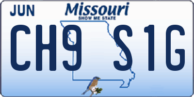 MO license plate CH9S1G