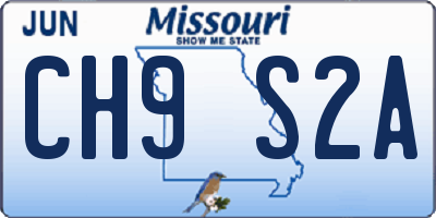MO license plate CH9S2A