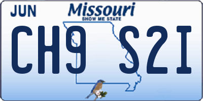 MO license plate CH9S2I