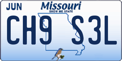 MO license plate CH9S3L