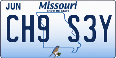 MO license plate CH9S3Y